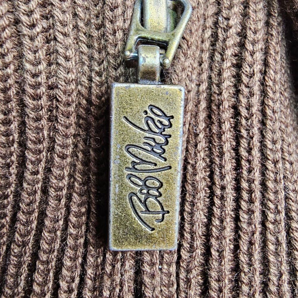 Bob Mackie Wearable Art Leather Knit Embroidered Zip Jacket L NWT Vintage - Picture 6 of 15